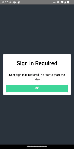 Vigil Mobile Sign-in Screen