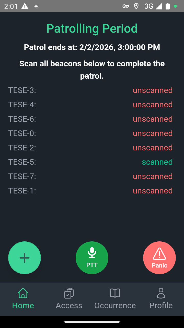 Patrolling with scanned beacon